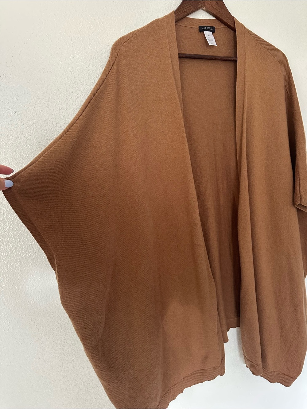 J. Jill Wearever Collection Camel Brown Sleeveless Open Front Cardigan - Picture 3 of 7
